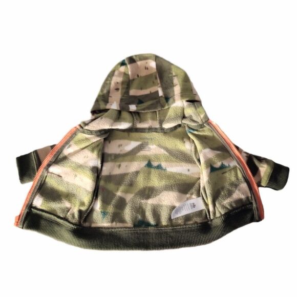 Carter's Army Camo Fleece Hoodie sz NEWBORN Boys - Picture 3 of 6